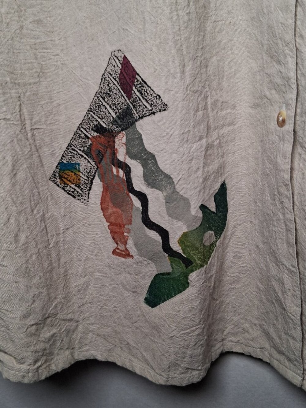 Play Alegre Skirt S Natural Hand Painted Wearable Art To Wear Lagenlook Artsy - Picture 16 of 16